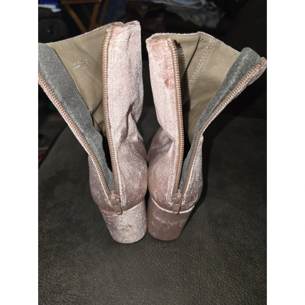 Free People Women Boots Velvet CECILE‎ Ankle Boot Rose Pink EU41